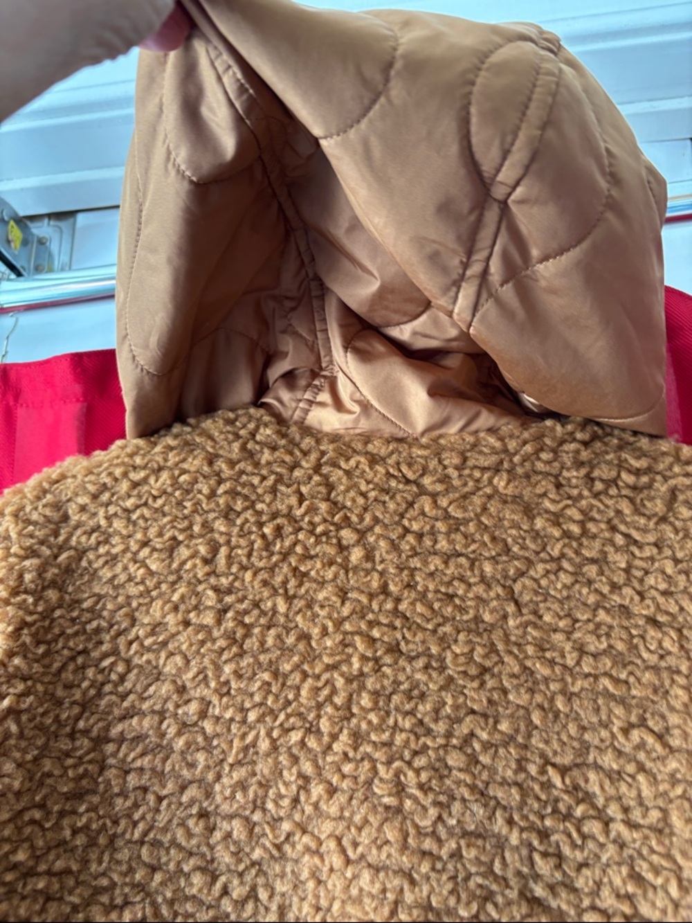 Old Navy Two-Tone Tan Sherpa & Quilted Jacket - Picture 13 of 13